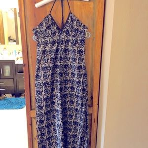 Slim boho halter maxi dress